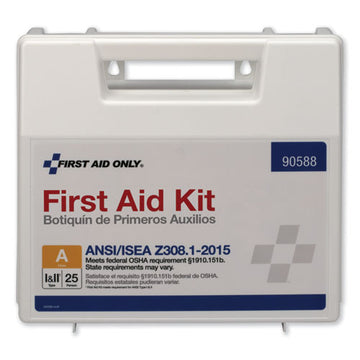 First Aid Only™ Ansi 2015 Compliant Class A Type I And Ii First Aid Kit For 25 People, 89 Pieces, Plastic Case freeshipping - TVN Wholesale